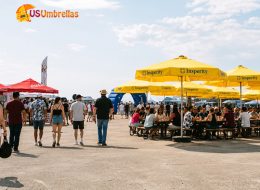 Branded shades with custom umbrellas for outdoor events
