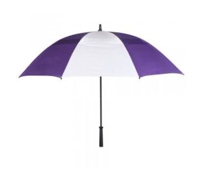 Custom Purple White 62 Inch Arc Vented Golf Umbrellas Personalized Alternating Panel Umbrellas,Home Indian Baby Shower Decorations