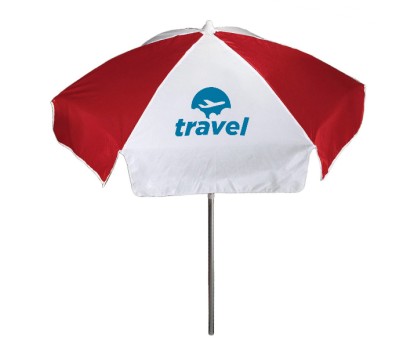 Personalized Red White 6 5 Ft Vinyl Patio Cafe Umbrellas